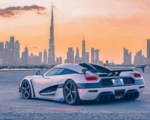 Koenigsegg Agera White Car Diamond Painting