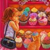 Little Girl At The Cupcake Bakery Diamond Painting