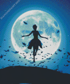 Night Fairy Moonlight Silhouette Diamond Painting