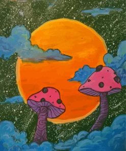 Space Mushrooms Art Diamond Painting