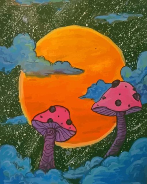 Space Mushrooms Art Diamond Painting
