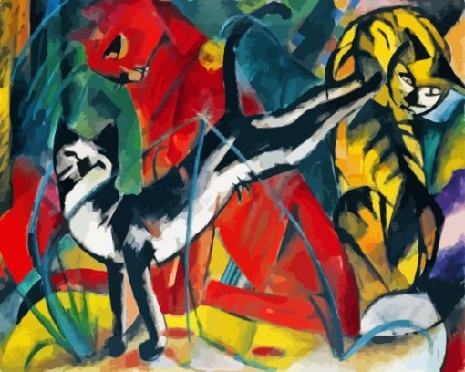 Three Cats By Franz Marc Diamond Painting