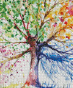 Tree Of Life The Different Seasons Art Diamond Painting