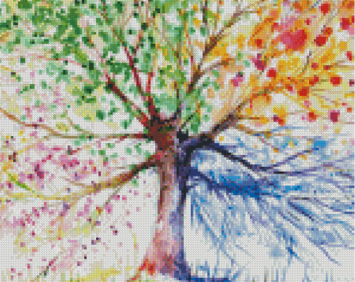 Tree Of Life The Different Seasons Art Diamond Painting