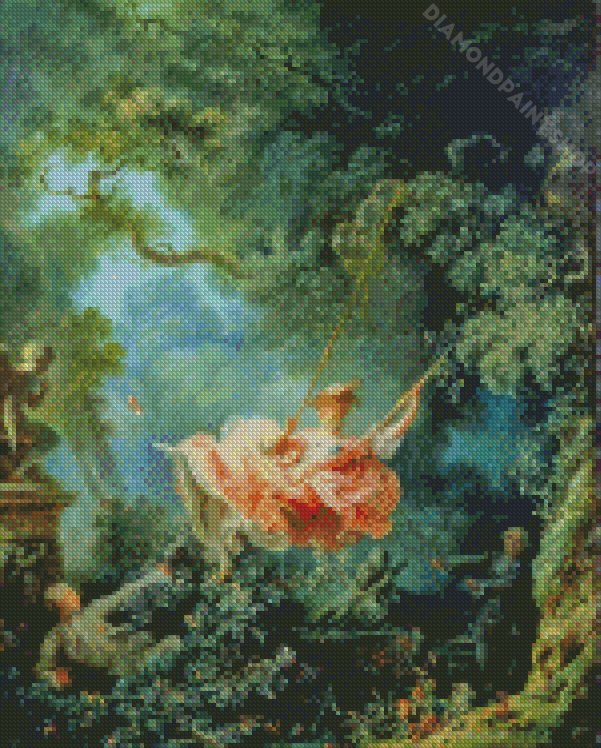 Woman In Swing And Men Art - Diamond Painting 