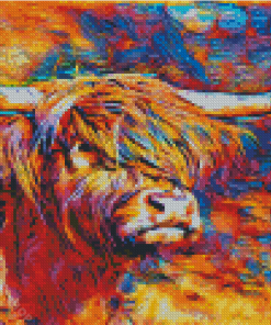 Aesthetic Abstract Highland Cattle Diamond Painting