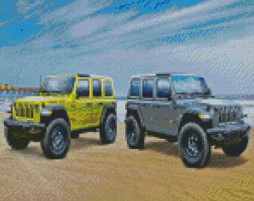 Aesthetic Blue Jeep Diamond Painting