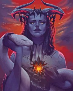 Aesthetic Snake Woman Diamond Painting