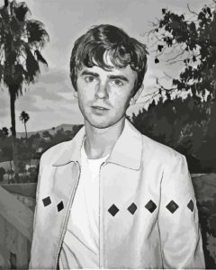 Black And White Freddie Highmore Actor Diamond Painting