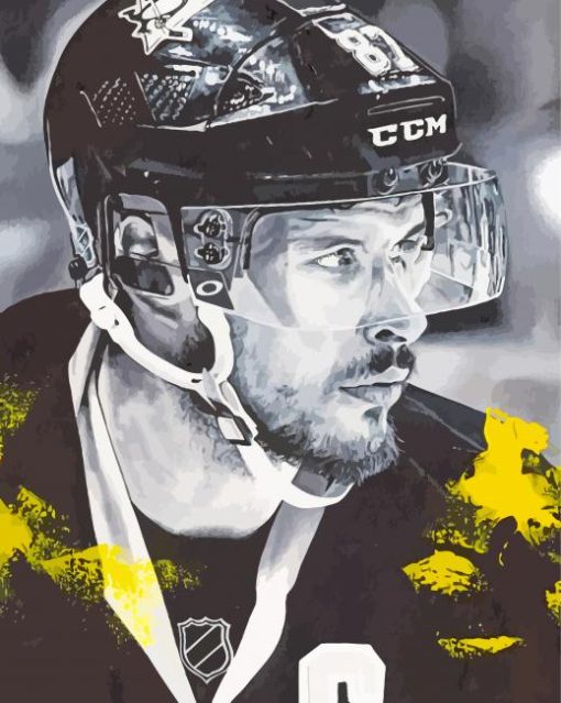 Black And White Sidney Crosby Diamond Painting
