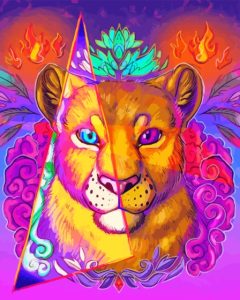 Cool Colorful Lioness Diamond Painting
