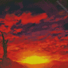 Landscape Red Sunset Diamond Painting