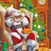 Sleepy Santa With Cats Diamond Painting