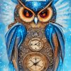 Snowy Steampunk Owl Diamond Painting