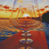 Sunset In A Wine Glasses Diamond Painting