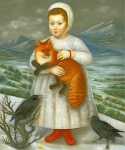 Woman And Her Animals Friends Diamond Painting