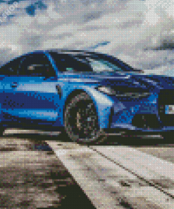 BMW M4 Blue Car By Diamond Painting