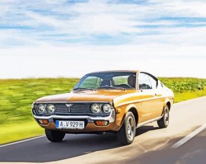 Brown Classic Mazda On Road Diamond Painting