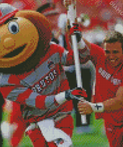 Brutus Buckeye And Ohio State Player Diamond Painting