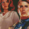 Captain America Peggy Carter And Steve Diamond Painting