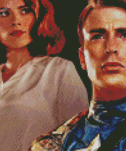Captain America Peggy Carter And Steve Diamond Painting