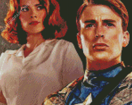 Captain America Peggy Carter And Steve Diamond Painting