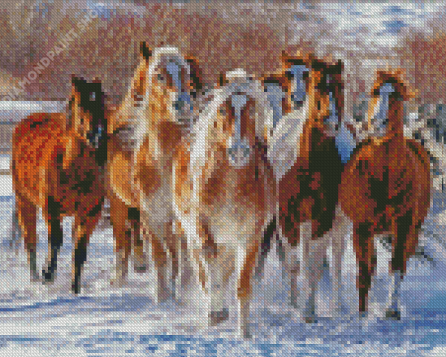 Herd Of Horses Diamond Painting
