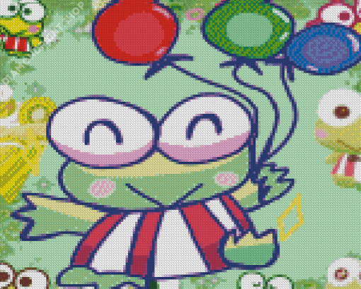 Keroppi With Balloons Diamond Painting