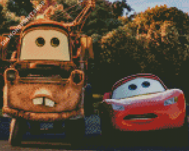 Mater And Lightning McQueen Trucks With Diamond Painting