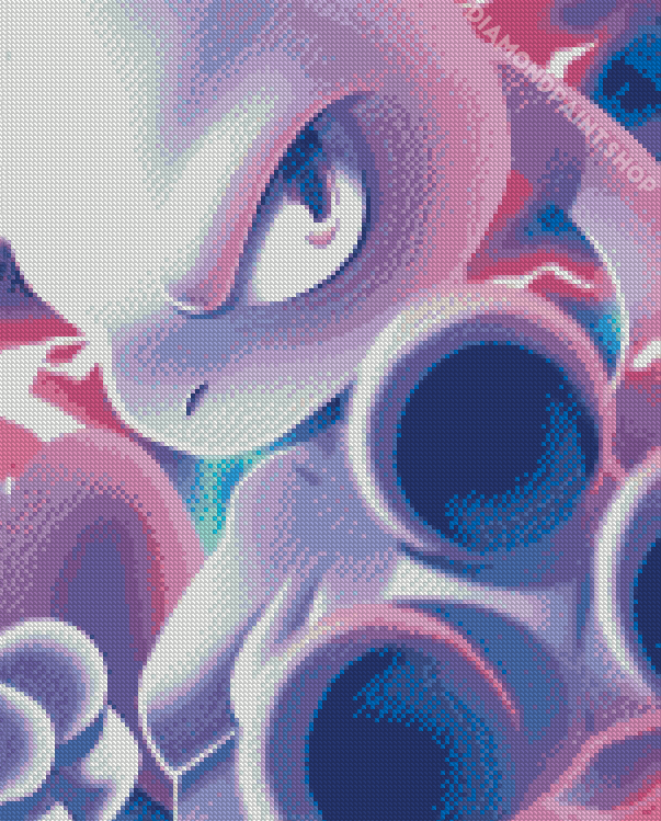 Pokemon Mewtwo And Mew Diamond Painting 