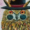 Owl With Top Hat Diamond Painting