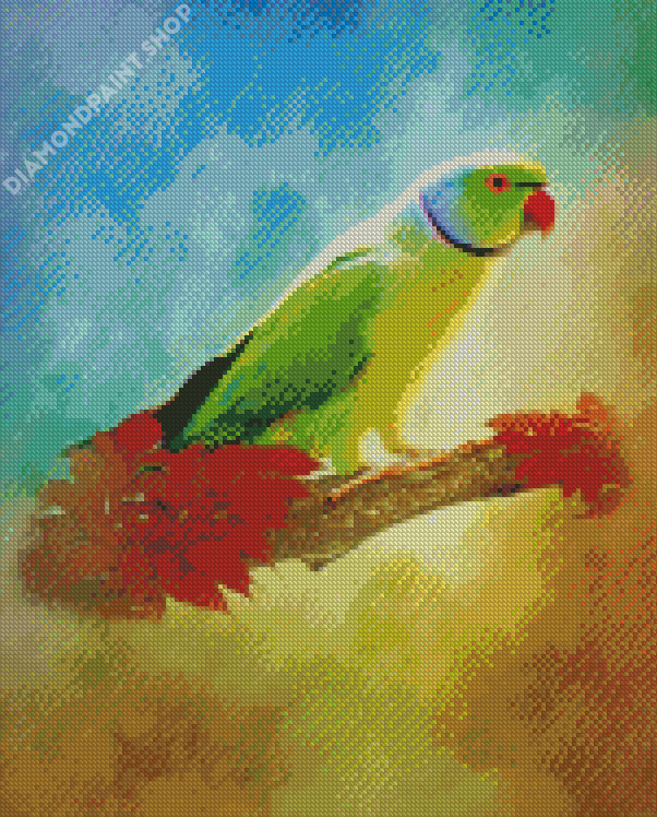 Red Neck Parrot Diamond Painting