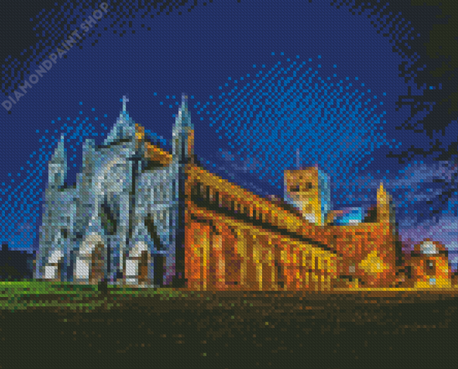 The St Albans Cathedral At Night Diamond Painting