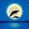 Aesthetic Dolphins At Night Diamond Painting