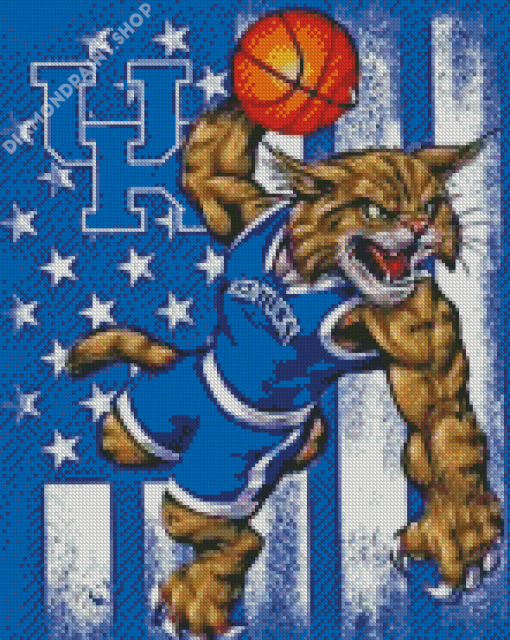 Aesthetic Kentucky Wildcats Men's Basketball Logo Diamond Painting