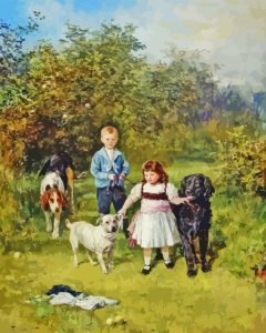 Aesthetic Children In Garden Diamond Painting