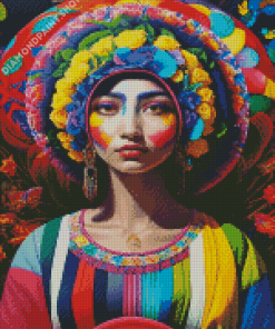 Colorful Floral Lady Diamond Painting