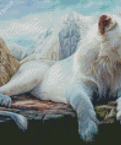 White Lion Diamond Painting