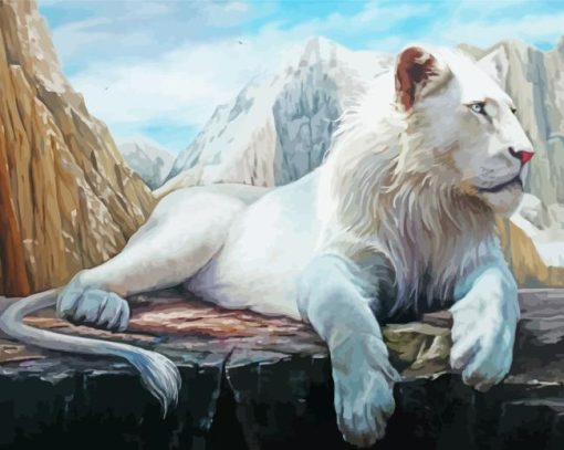 White Lion Diamond Painting