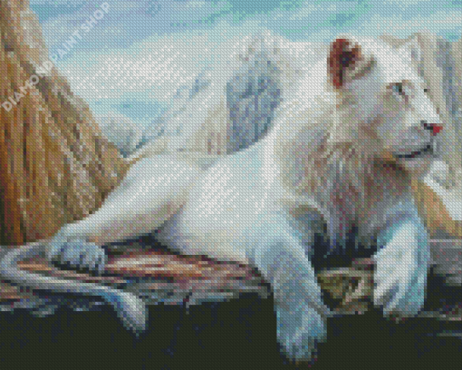 White Lion Diamond Painting