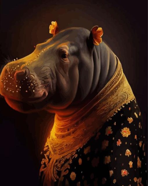 Hippo Baroque Diamond Painting