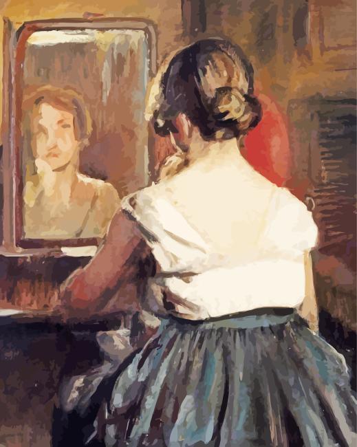 Lady In The Mirror Diamond Painting