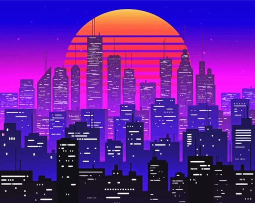 Purple City Diamond Painting