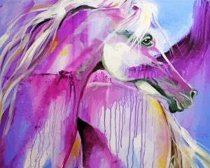 Purple Horse Abstract Diamond Painting