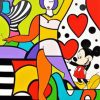 Cubism Lady And Mickey Diamond Painting