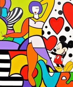 Cubism Lady And Mickey Diamond Painting