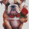 Dog And Flowers Diamond Painting