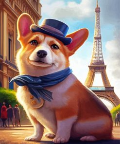 Dog In Paris Diamond Painting