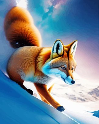 Fox In Snow Diamond Painting