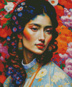 Lady And Floral Diamond Painting